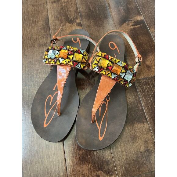 Boutique 9 Women's Embellished Thong Sandals Orange Size 8 - Picture 5 of 10